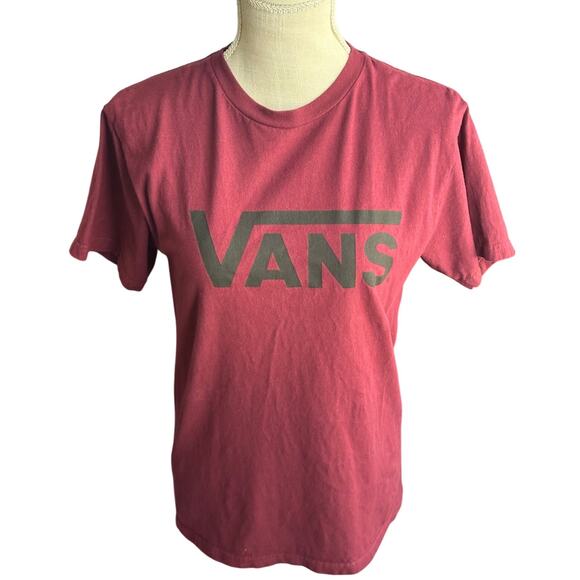 Men's Maroon Vans T-Shirt Size Small - Picture 1 of 3